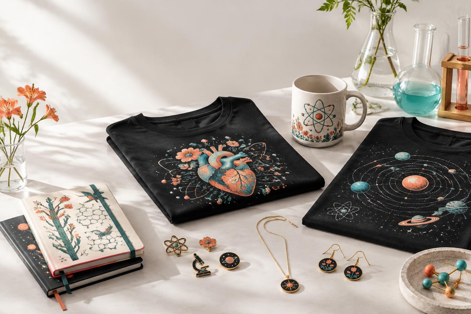 Accesorios y prendas inspirados en la ciencia